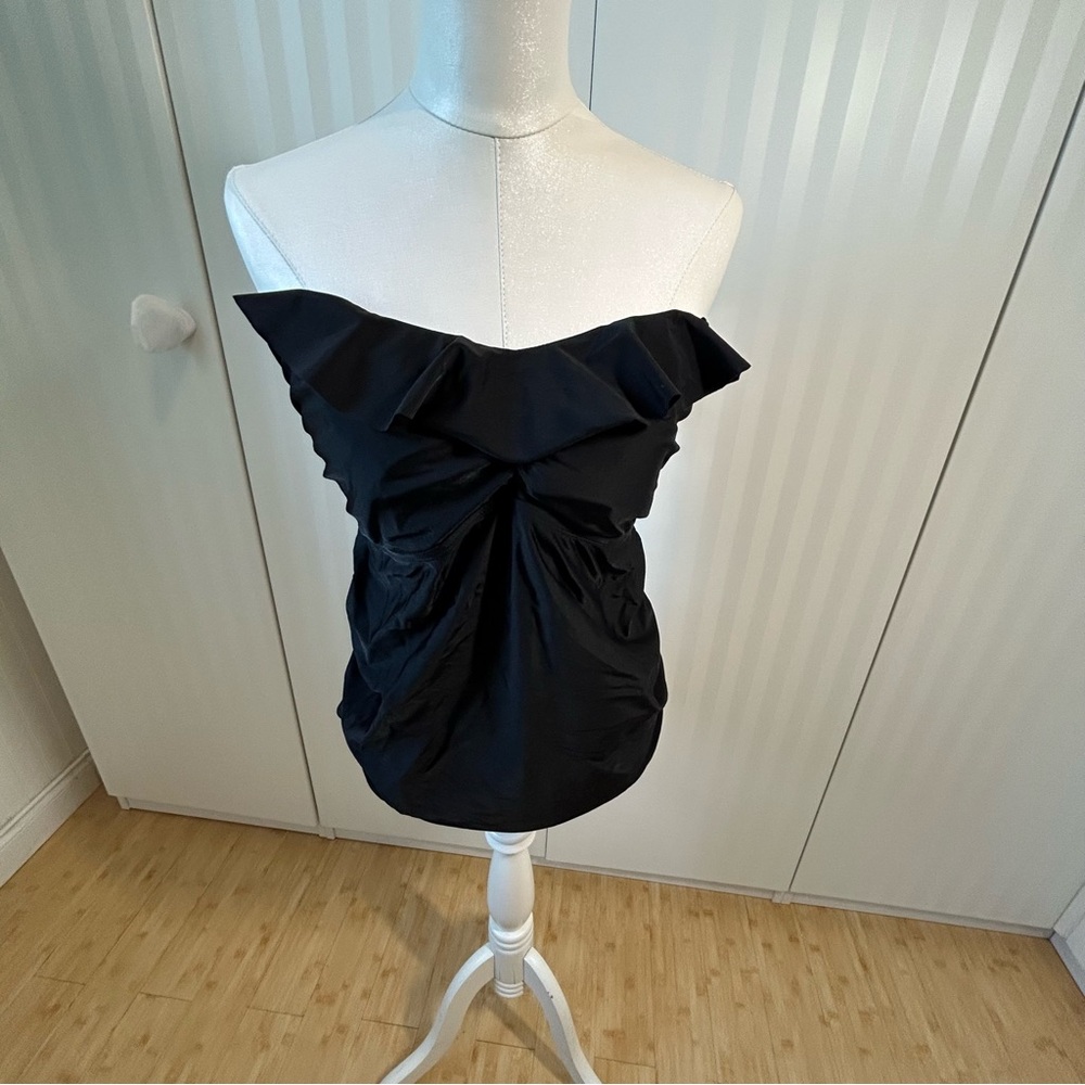 Motherhood Maternity black strapless tankini Size L